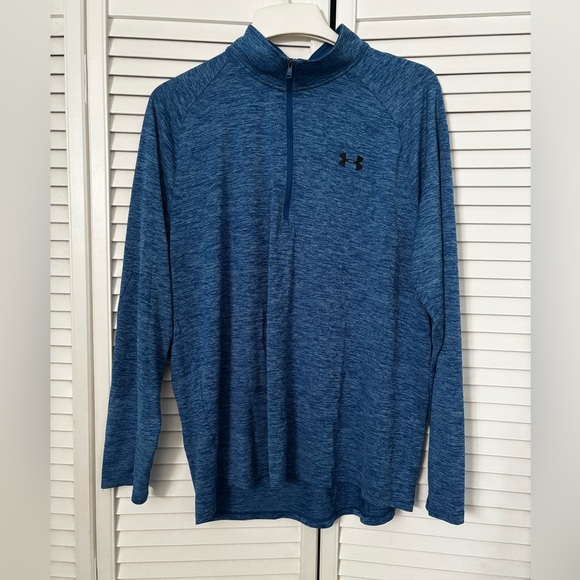 Under Armour Men's 1/4 Zip Blue Long Sleeve Pullover size XL Activewear - Picture 1 of 4